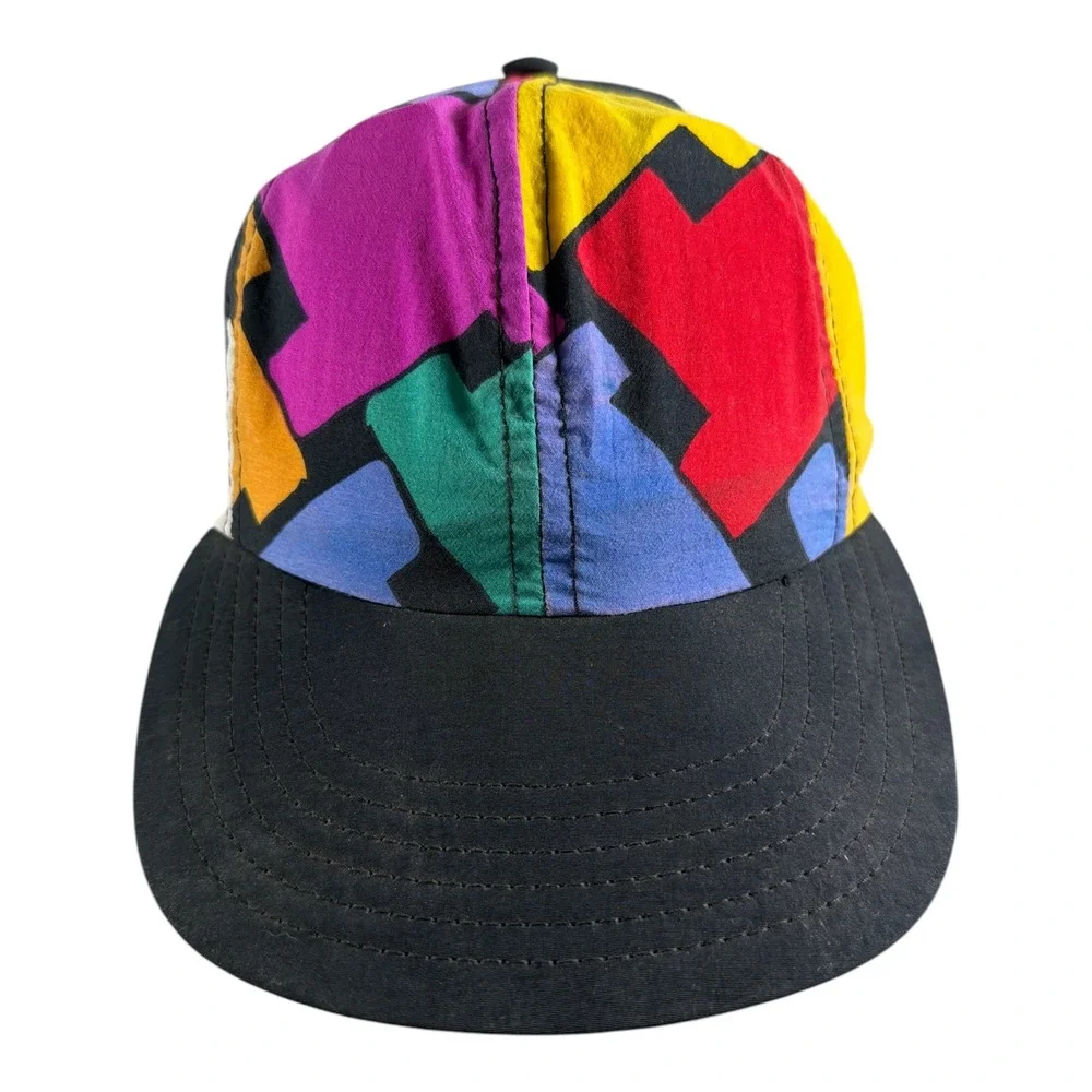 Vintage Jams World Snapback Hat Mens OS AOP All Over Geometric Print Made in USA